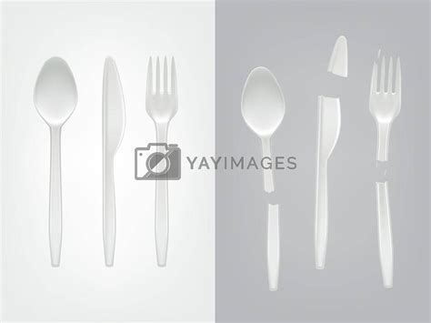 Royalty Free Vector Vector 3d Realistic Disposable Plastic Spoon