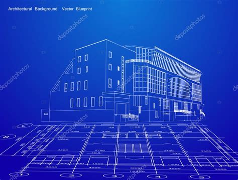 Architektur Blueprint Eines Hauses Vektor — Stock Vektorgrafik