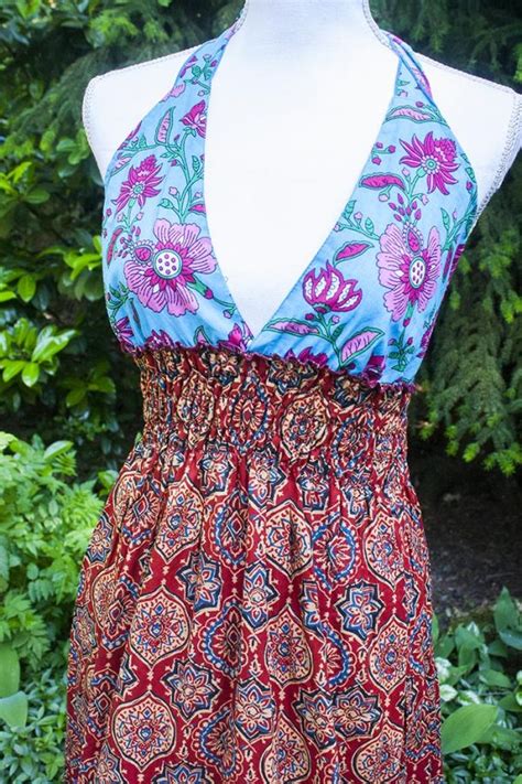 Bekijk Product Boho Gypsy Lange Jurk Halter Model Vintage Look