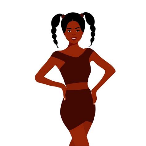 Premium Vector Beautiful Black Woman In Elegant Art Style Vector