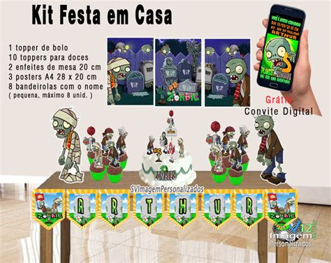 Kit Festa Em Casa Zumbis Plants Vs Zombies Elo