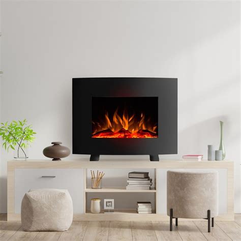 Camino Elettrico A Parete 2000W Kekai Lowa 55x22x43 Cm Con Fuoco