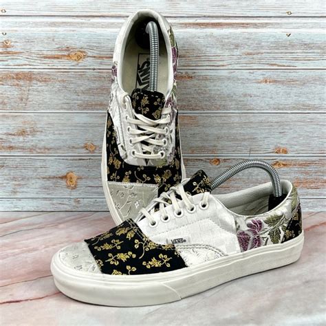 Vans Shoes Vans Satin Patchwork Laceup Sneaker With Floral Designs