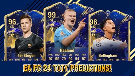 Ea Fc Toty Predictions Ft Ter Stegen Bellingham And