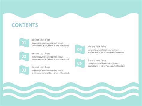 White Waves With Mint Background - Free Google Slides themes