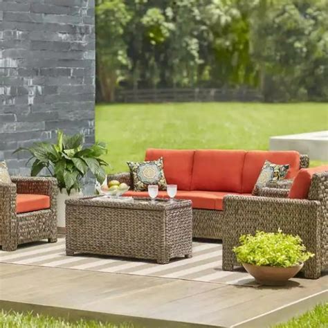 The Home Depot Hampton Bay Laguna Point Piece Brown Wicker Outdoor