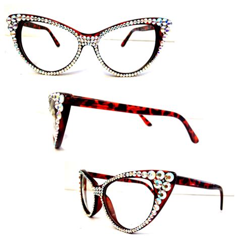 Swarovski Cat Eye Glasses Optical Crystal Cat Eye Glasses