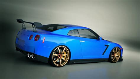 🥇 Cars tuning tuned blue nissan skyline gt-r spoiler wallpaper | (1224)