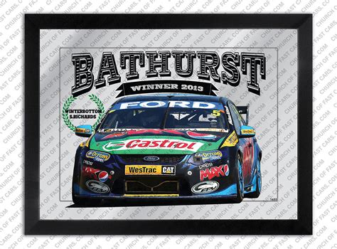 Bar Mirror To Suit 2013 Bathurst Winner Mark Frosty Winterbottom Fg