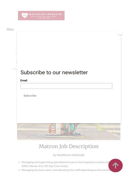 Matron Job Description - Healthcare InfoGuide | Download Free PDF ...