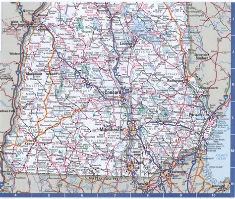 Printable Map Of Nh Towns