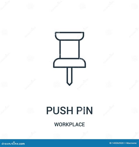 Push Pin Icon Vector From Workplace Collection Thin Line Push Pin