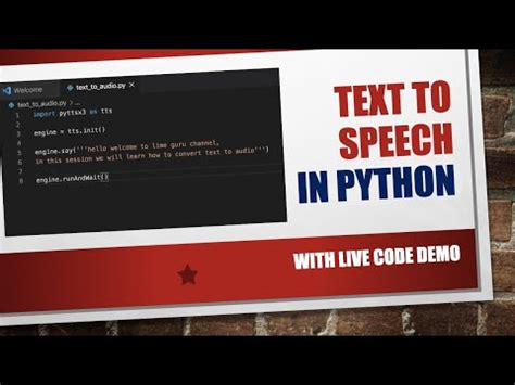 Live Demo Text To Speech In Python Python TTS Library PYTTSX3