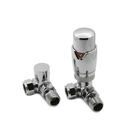 Reina Modal TRV Thermostatic Corner Valves With Lockshield