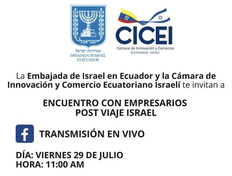 Israel en Ecuador on Twitter Te invitamos a seguir la transmisión EN