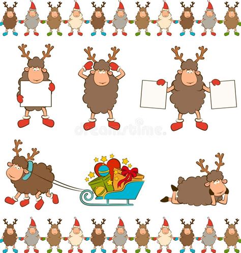 Christmas funny deer. stock vector. Illustration of graphic - 22724532