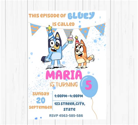 Bluey Birthday Invitations Bluey Party Invite Bluey Heeler Etsy Australia Porn Sex Picture