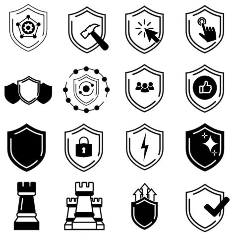 Defense Icon Vector Set Computer Security Illustration Sign Collection