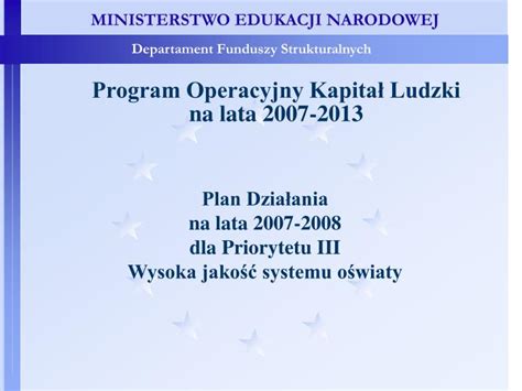 Ppt Program Operacyjny Kapita Ludzki Na Lata Powerpoint