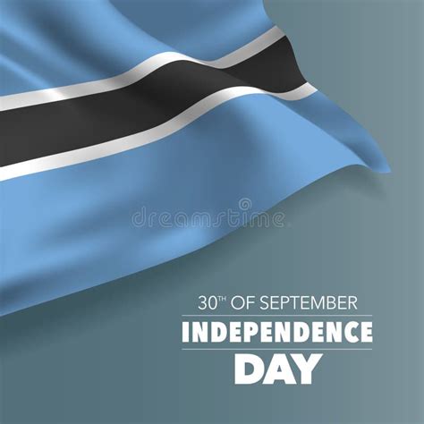 Botswana Happy Independence Day Vector Banner Greeting Card Stock