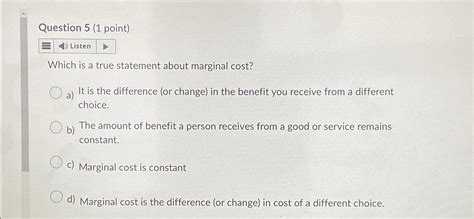 Solved Question 5 1 ﻿point Which Is A True Statement About