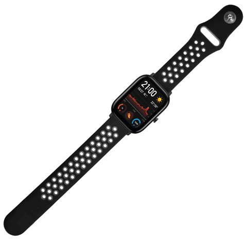 Invella Silicon Strap For Amazfit Gts Mini Smartwatch Black Grey