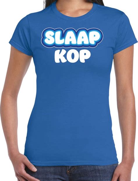 Bellatio Decorations Verkleed T Shirt Voor Dames Slaapkop Blauw