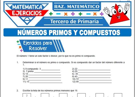 Ejercicios De Números Primos Y Compuestos Para Tercero De Primaria