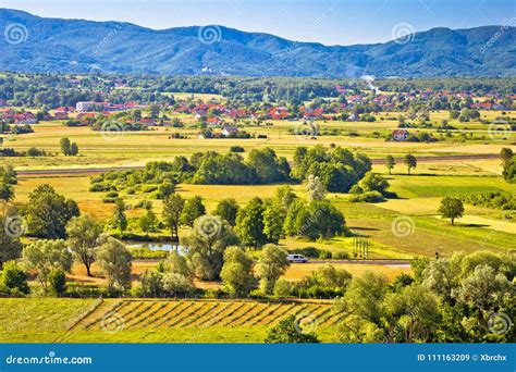 Zapresic Area Green Landscape View Stock Image - Image of architecture, europe: 111163209