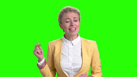 Talented Performer Sings On Green Screen Stock Footage Sbv 323584965