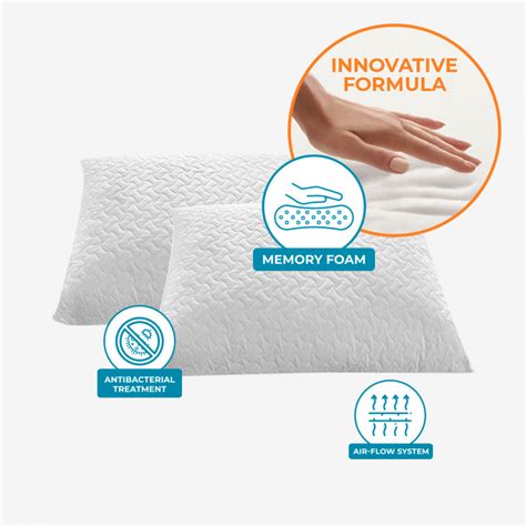 Pluma 2 Par de almohadas ergonómicas de espuma viscoelástica