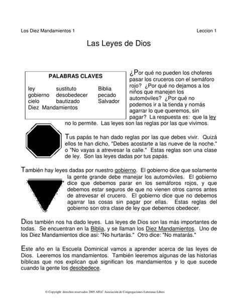 1 Las Leyes De Dios