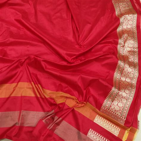 Mahroon Colour Pure Katan Silk Handwoven Banarasi Saree Banarasi Shagun