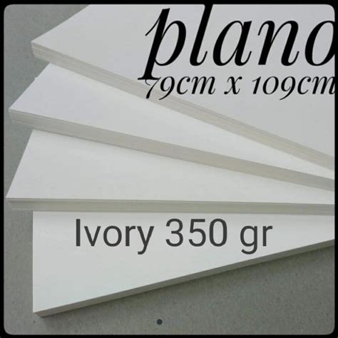 Jual Kertas Ivory 350 Gsm Ukuran Plano 109x79cm Shopee Indonesia