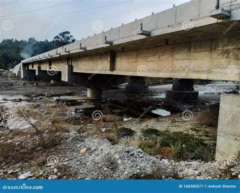 Under Construction Bridge On River In India Stock Image Image Of