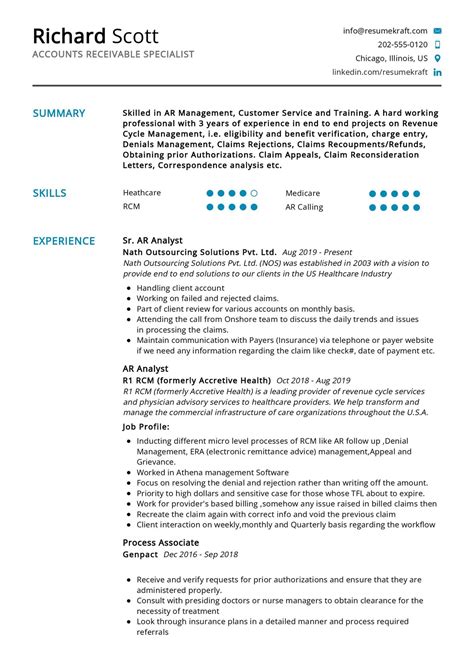 Billing Specialist Resume Sample