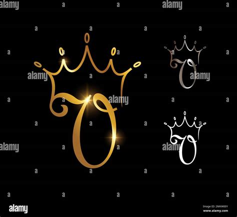 A Vector Illustration Set Of Golden Monogram Crown Initial Letter V