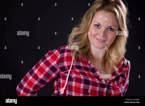 Portrait Of An Attractive Blonde Woman Stock Photo Alamy