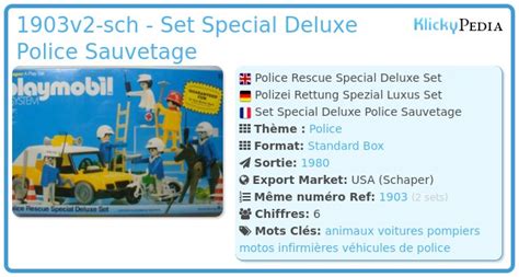 Playmobil Set V Sch Police Rescue Special Deluxe Set Klickypedia