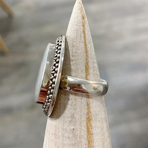 Sterling Silver Mother of Pearl Ring - Etsy