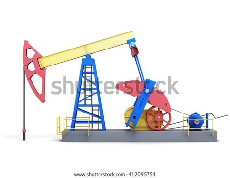 Oil Well Pump Isolated On White Stock Illustration 412095751 Shutterstock