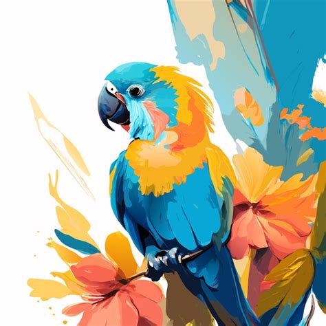 Premium Vector Parrot Illustration Art