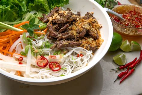 Vietnamese Lemon Grass Beef And Noodle Salad Recipe Nyt Cooking