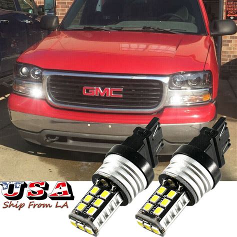 3157 White LED Daytime Running Light DRL Bulbs For 99 06 GMC Sierra