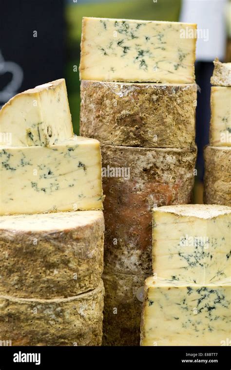 Blue Cheese Stilton Stock Photo Alamy