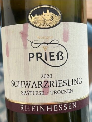 Weingut Priess Schwarzriesling Spätlese Trocken Vivino US