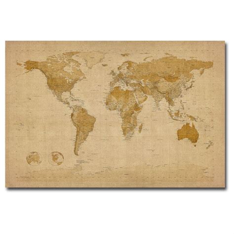 Michael Tompsett's Antique World Map Canvas Wall Art - 236060, Wall Art ...