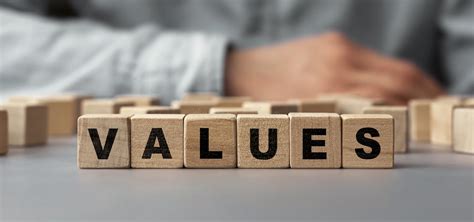 The Word Values Made From Wooden Cubes Selective Focus Stock Photo