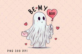 Be My Boo Ghost Valentine S Day Png Graphic By Flora Co Studio