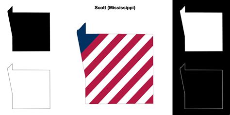 Scott County, Mississippi outline map set 43337718 Vector Art at Vecteezy